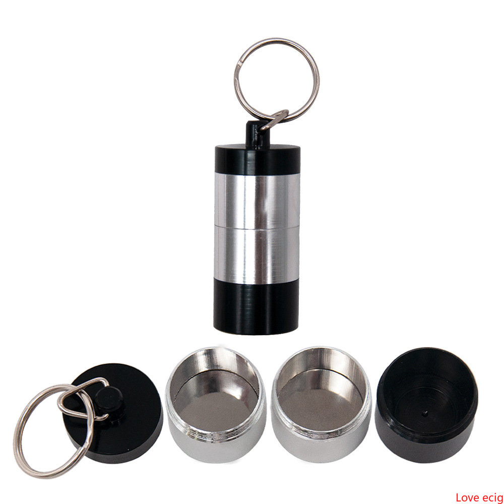 Portable Dab Wax Tobacco Container 4 Layers Medicine Box Metal Pill Cases Jars Storage Holder for Dry Herb Herbal Vaporizer Keychain