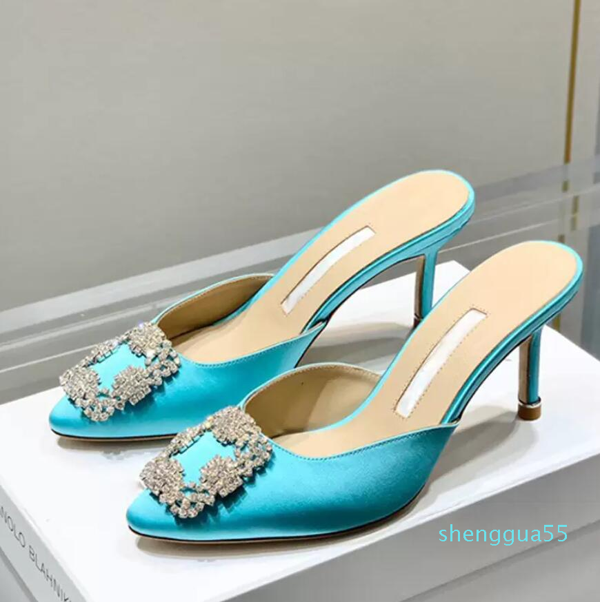 latest fashion Scuffs head slippers Rhinestone square buckle shoes women's 7cm thin high heels Luxury Satin crystal metal decorative ma'am sandals 011, Blue
latest fashion Scuffs head slippers Rhinestone square buckle shoes women's 7cm thin high heels Luxury Satin crystal metal decorative ma'am sandals 011, Blue