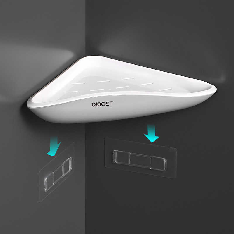No-Punch Bathroom Storage Holders Shelf Bathroom Toilet Wall Mounted Corner Towel Rack Bathroom Vanity Triangular Storage Rack