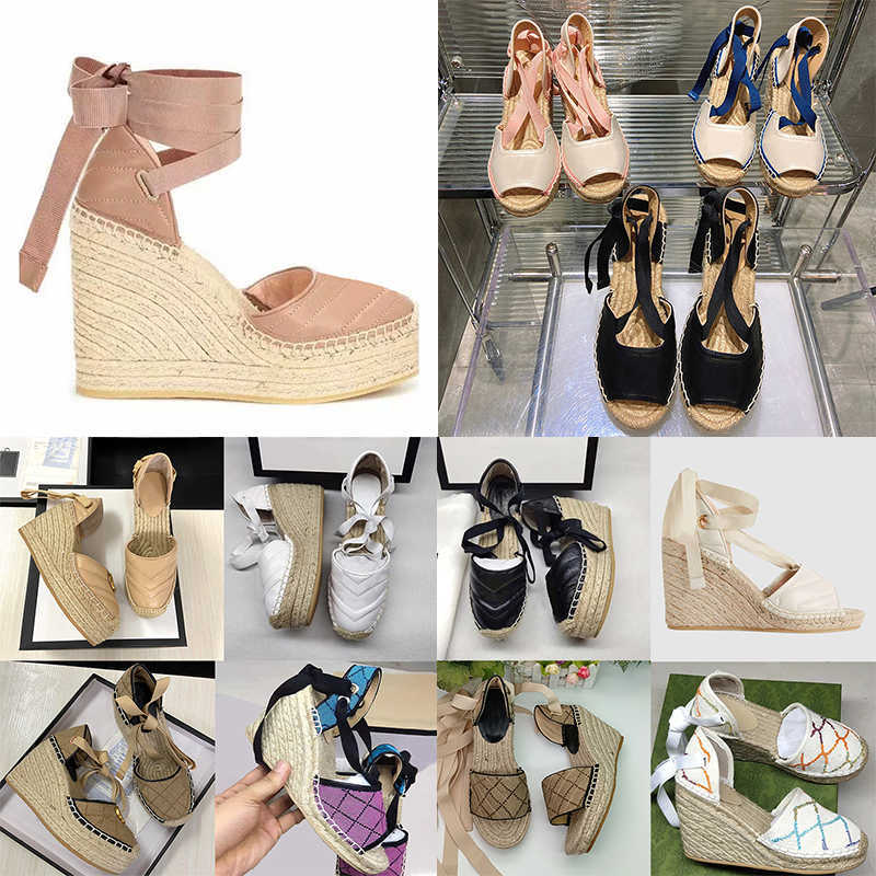 2023 Designers Womens Wedge Platform Sandals Espadrille Shoes Real Leather Ankle Lace-up Matelasse Espadrille Ladies High Heel 12cm Size 35-41 With Box NO037
2023 Designers Womens Wedge Platform Sandals Espadrille Shoes Real Leather Ankle Lace-up Matelasse Espadrille Ladies High Heel 12cm Size 35-41 With Box NO037