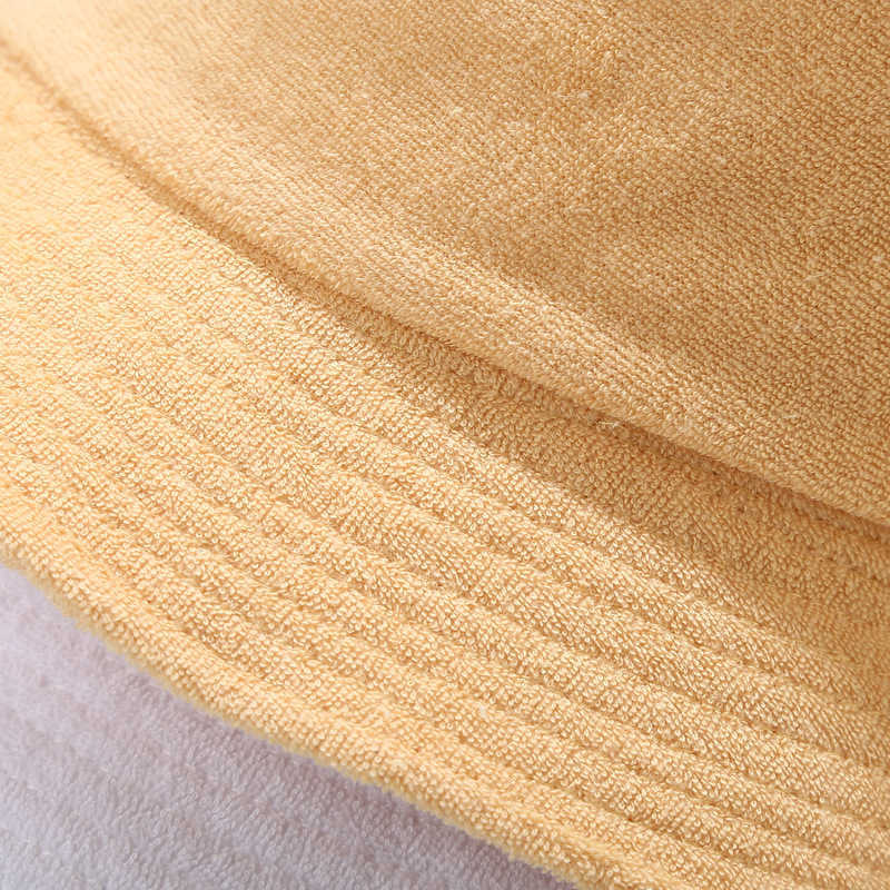 Wide Brim Hats 2022 Autumn Terry Cloth Towel Bucket Hat Women Men Candy Colors Panama Sun Fisherman Hat P230311