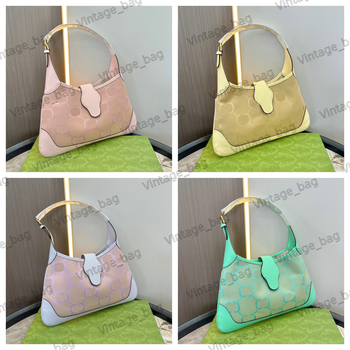 Women Hobo Bag Double G Underarm Bag Macaron Color Crescent Half Moon Bags Jacquard Leather Canvas Patchwork Designer Adjustable Handle Clutch Evening Bags
Women Hobo Bag Double G Underarm Bag Macaron Color Crescent Half Moon Bags Jacquard Leather Canvas Patchwork Designer Adjustable Handle Clutch Evening Bags
