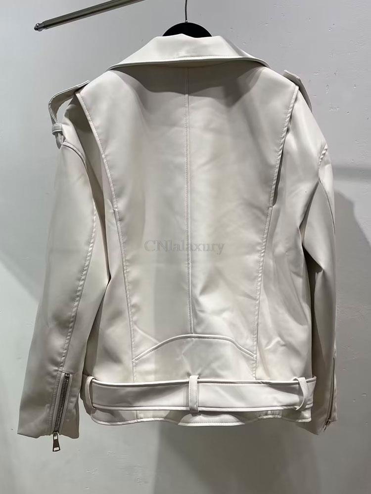 Women's Jackets CNlalaxury 2023 Faux Leather Jacket Women Casual PU Loose Motorcycle Outwear Female Streetwear Oversized Coat Korean Chic Spring 