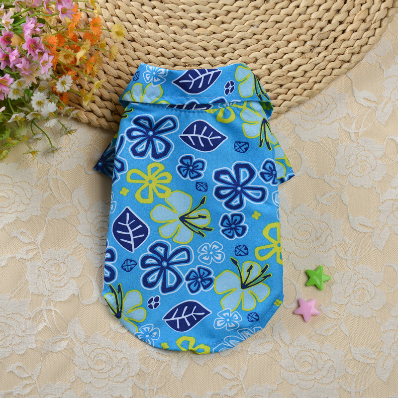Pet Clothing Dog Clothing Hawaii Printed Breathable Cool Pet Shirt Beach Dog Shirt Suitable for Small Medium and Large Dogs