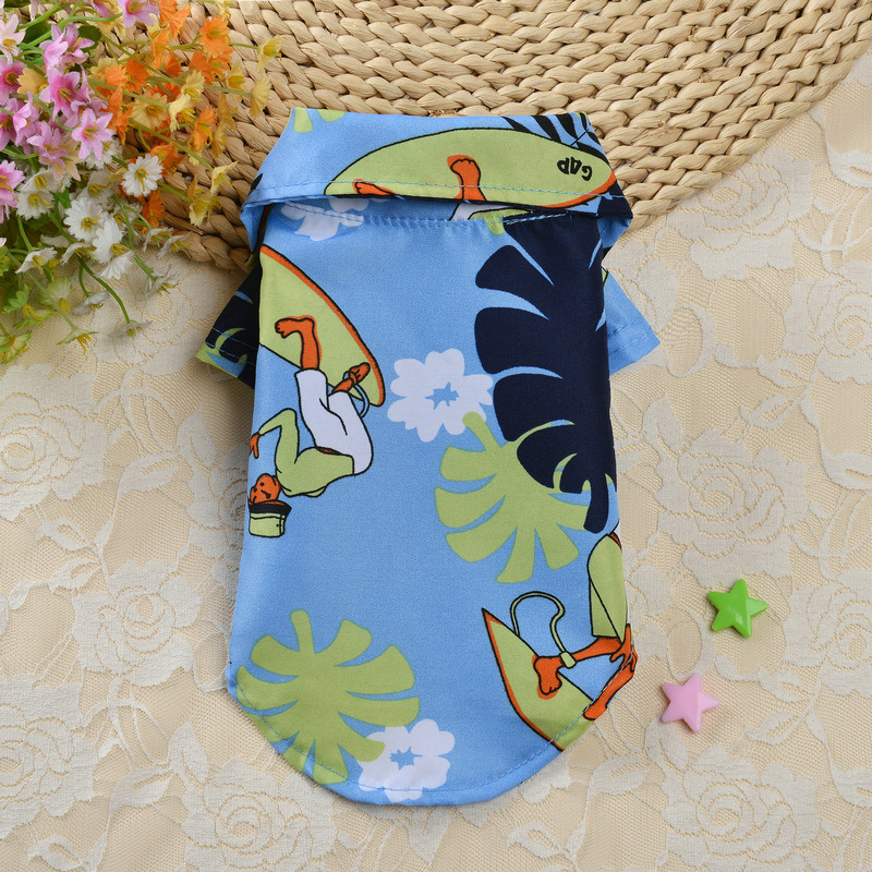 Pet Clothing Dog Clothing Hawaii Printed Breathable Cool Pet Shirt Beach Dog Shirt Suitable for Small Medium and Large Dogs