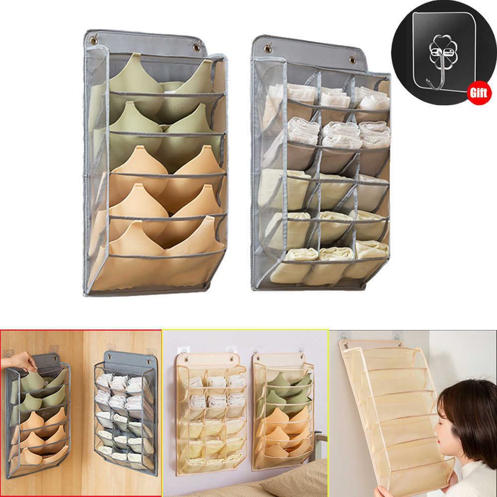 15/5 Grids Bra Underwear Compartment Storage Box Wardrobe Socks Garments Holder Bag Wall Hanging Clothes Storage Box Hanger Box, Customize
15/5 Grids Bra Underwear Compartment Storage Box Wardrobe Socks Garments Holder Bag Wall Hanging Clothes Storage Box Hanger Box, Customize