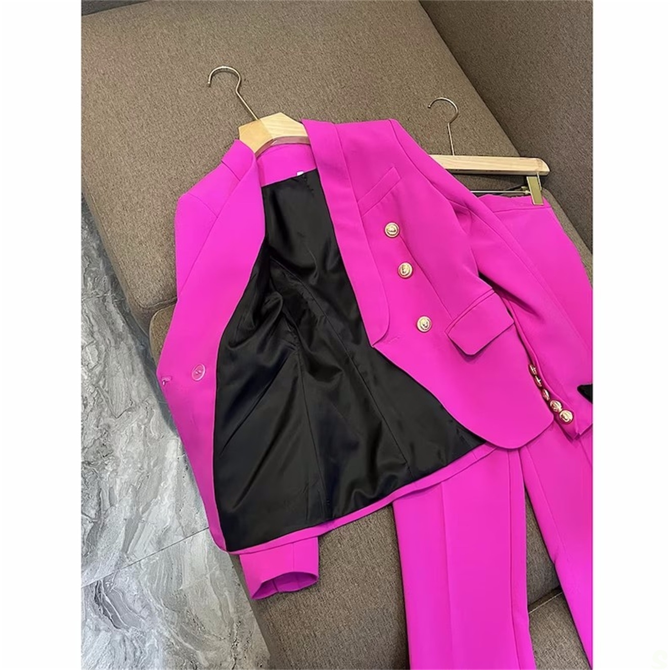 Summer Hot Loose Pants Suits For Wedding Slim Fit Women Sexy Long Sleeve Trousers Set 2 Pieces 6660306