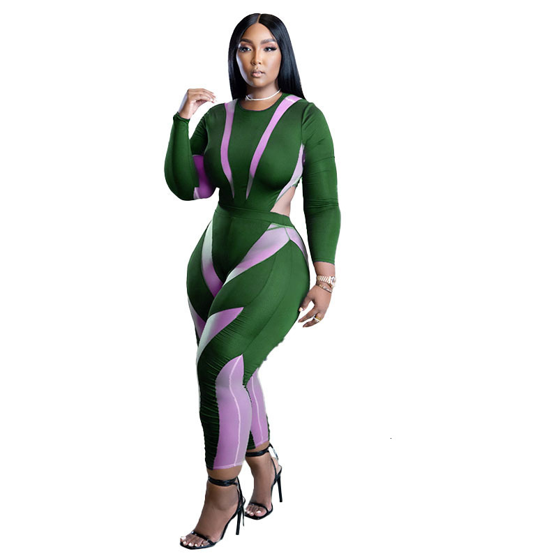 Women's Plus Size Jumpsuits Rompers SOMO for Women Casual Crew Neck Fashion Printed Clothes Sexy Skinny Wholesale Drop 230325