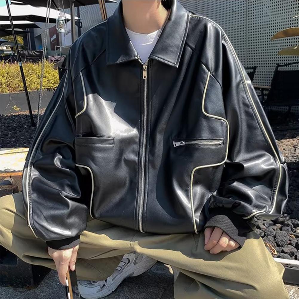 Men's Jackets Stylish Adults Coat Glossy Male Jacket Turn-down Collar Fall Winter Adults Ladies Thickened Coat Cold Resistant 230325