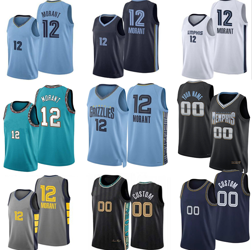 

City Grizzliess Ja Morant Basketball Jerseys Marcus Smart Derrick Rose Jaren Jackson Jr. Desmond Bane Steven Adams Xavier Tillman Ziaire Williams Men Retro Jersey, Colour 12