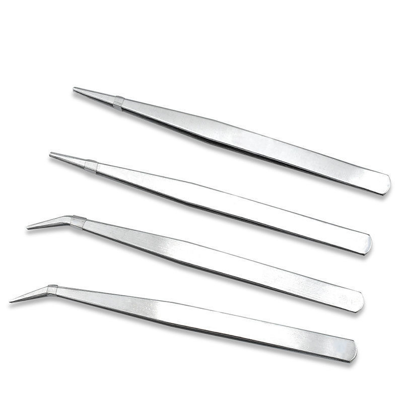 Stainless Steel Eyebrow Tweezers Straight Head Curved Head Tweezers Nipper For DIY Repair Tools Pinzas Para Cejas De Acero Inoxidable Augenbrauenpinze