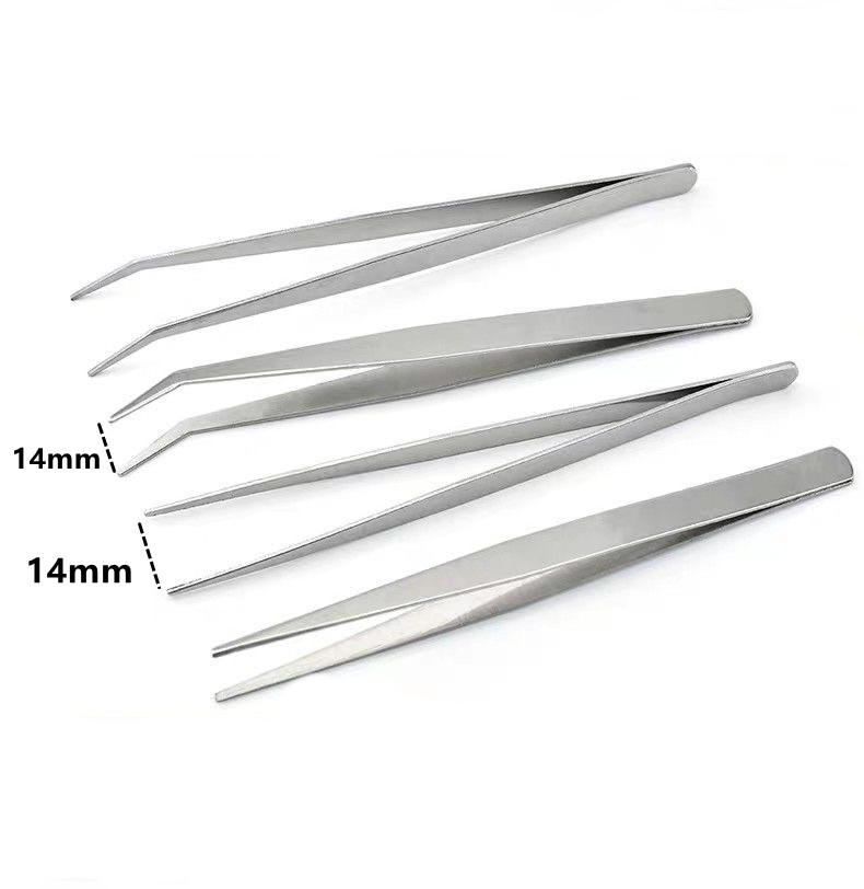 Stainless Steel Eyebrow Tweezers Straight Head Curved Head Tweezers Nipper For DIY Repair Tools Pinzas Para Cejas De Acero Inoxidable Augenbrauenpinze
