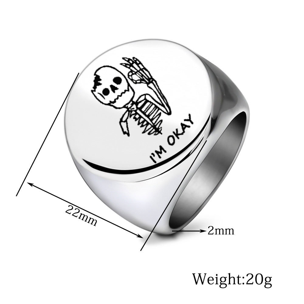 Customized Logo Name Engraved Ring Customized Women Men Jewelry