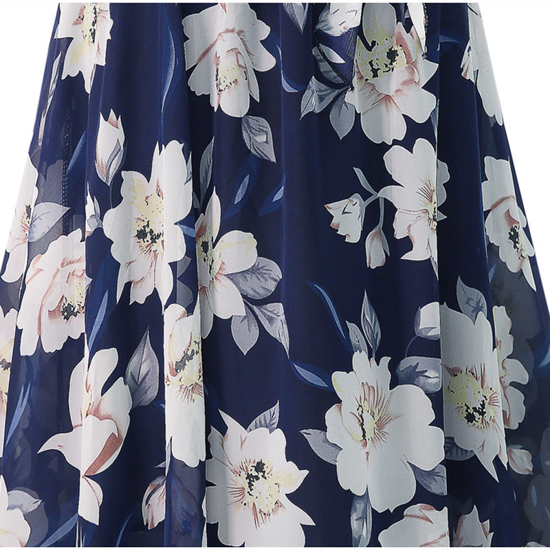 Women's Plus Size Pants Floral Print Long Skirt 4Xl 5Xl Women Bow Tie Up Beach Maxi Casual Streetwear Boho Summer Female 230325