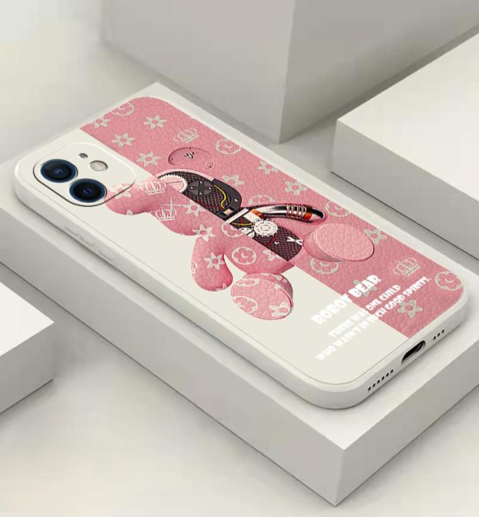 Fashion Luxury Ultra Cool Bear Phone Case For iPhone 11 12 Pro MAX Mini 13 Pro MAX 6 6S 7 8 Plus X XS MAX XR SE 2020 TPU Funda6001996, Black p1637