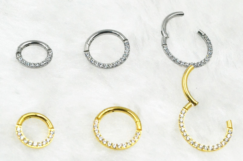 Nose Rings Studs 10pcs Body Jewelry Piercing 316L Steel CZ Ear Helix Daith Cartilage Tragus Earring Septum 16g 230325