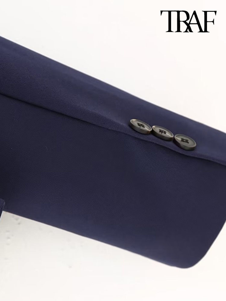 Two Piece Dress TRAF Women Fashion Front Button Blazer Coat And High Waist Back Zipper Pleated Midi Skirt Female Sets Mujer 230324