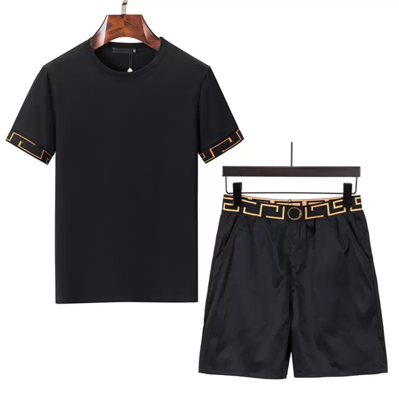Designer Men's sports suit black and white pure cotton breathable casual Letter Head brand beach pants quick-drying shorts suit fashion short sleeves3XL