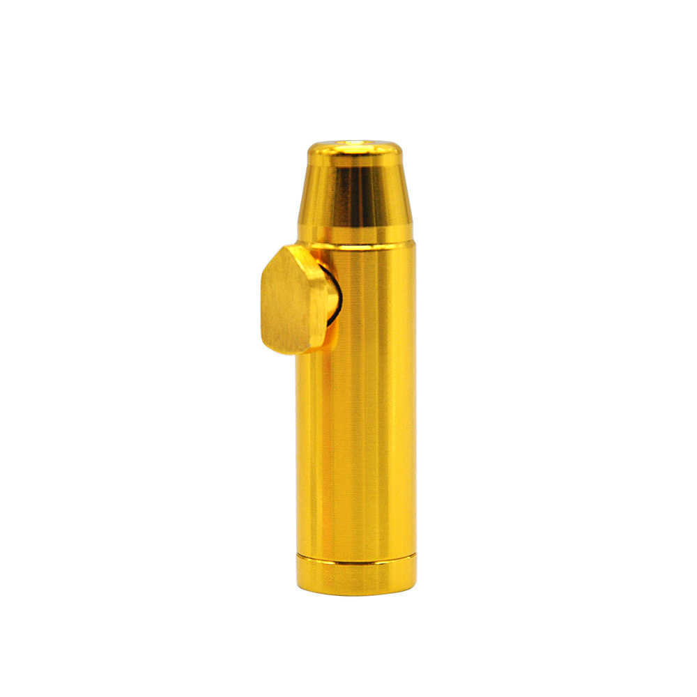 Metal Snuff Dispenser Bullet Rocket Snorer Snuff Snorer Sniffer Portable Aluminum Alloy 1pc 19mmx53mm
