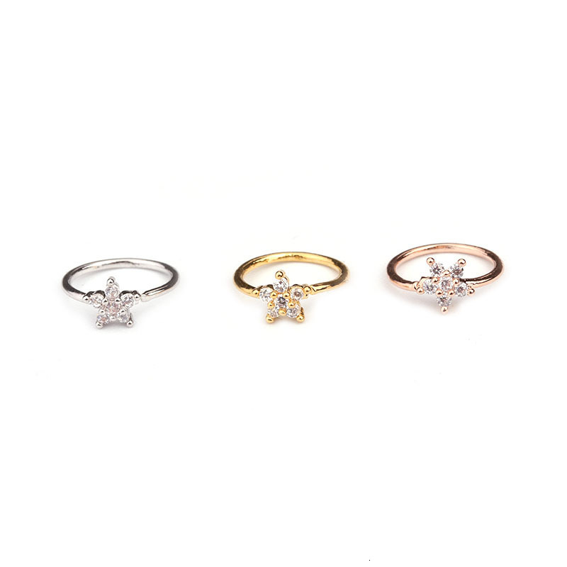Nose Rings Studs 1Pc 20gx8mm Fashion Piercing Body Jewelry Cz Hoop Nostril Tiny Flower Helix Cartilage Tragus 230325