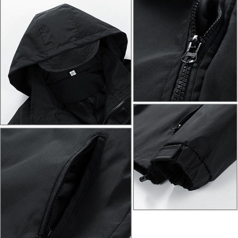 Men's Jackets Men Streetwear Loose Zipper Hoody Jacket Windbreaker Harajuku Black Khaki Hipster Cargo Outwear Coats 230325