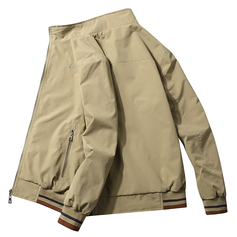 Men's Jackets Spring Autumn Jacket for Men Reversible Coat Stand Collar Casual Jacket 230325