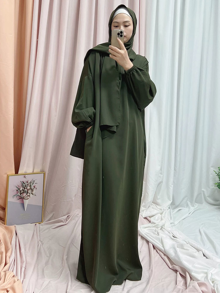 Ethnic Clothing Hooded Abaya Jilbab for Women Nida Ramadan Muslim Long Hijab Dress Khimar Prayer Garment Islamic Dubai Turkish Modest Abayas 230325