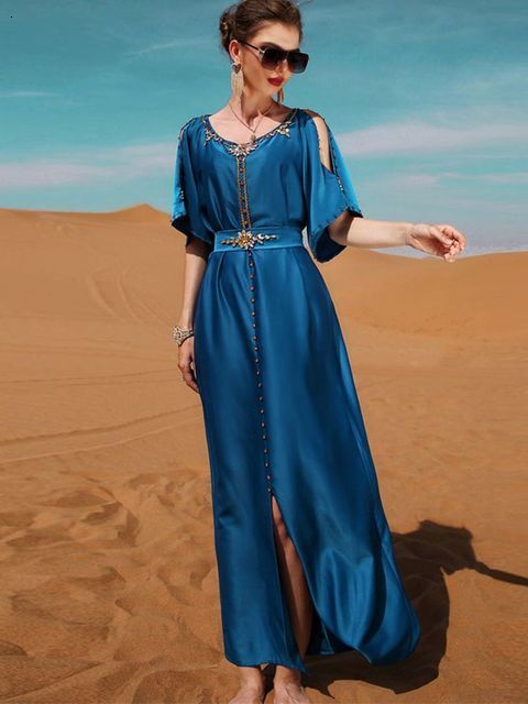 Ethnic Clothing Caftan Marocain De Soiree Kaftan Abaya Dubai Islam Arabic Muslim Dress Robes Djellaba Evening Turkey Dresses For Women Vestidos 230324