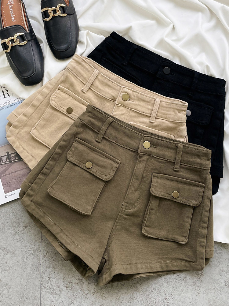 Women's Shorts Women's Casual Cargo Short Pants Summer Lady Streetwear Pockets Shorts 230325