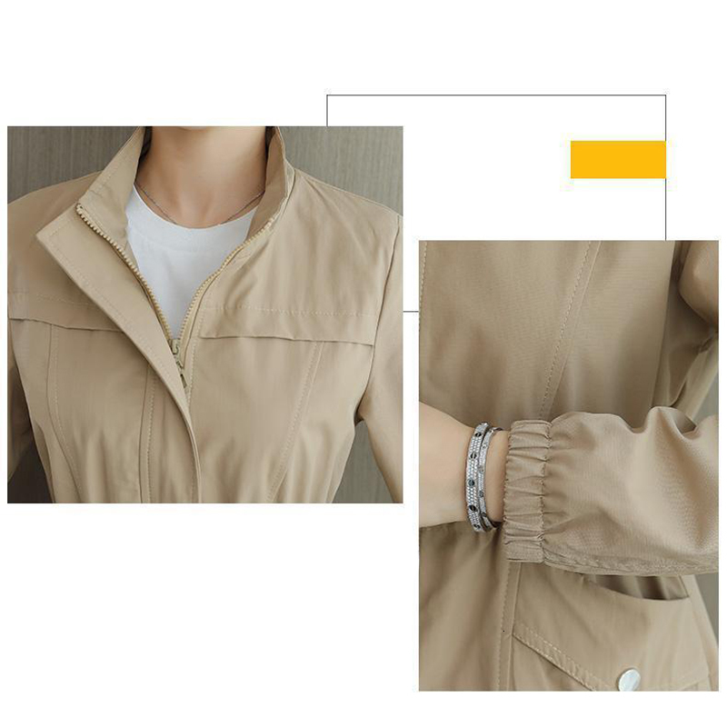 Women's Jackets Double Layer Trench Coat Fall Casual Slim Stand Collar Ladies Jacket 230325