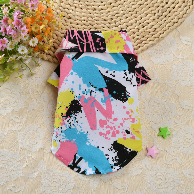 Pet Clothing Dog Clothing Hawaii Printed Breathable Cool Pet Shirt Beach Dog Shirt Suitable for Small Medium and Large Dogs