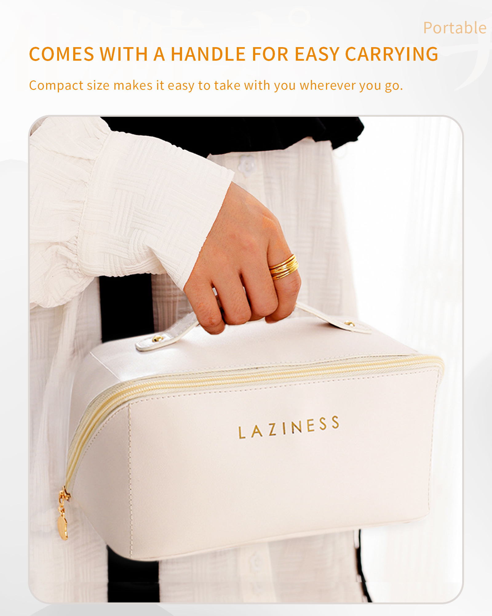 PT038,Bags Cases Large Capacity Waterproof PU Leather Makeup Pouch with Letter Graphic Fashion Cosmetic Bag 230324