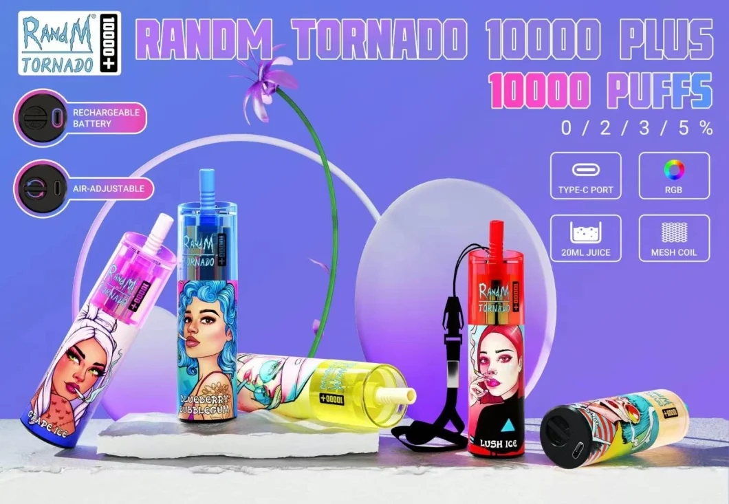 Original RandM Tornado 10000 plus Puffs Disposable E cigarettes 20ml 850mah press system Mesh Coil RGB light Glowing Vape Pen Kit
Original RandM Tornado 10000 plus Puffs Disposable E cigarettes 20ml 850mah press system Mesh Coil RGB light Glowing Vape Pen Kit