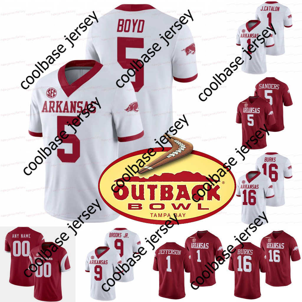 Custom Arkansas Jersey Outback Bowl CFP NCAA College Football Rakeem Boyd Treylon Burks Trelon Smith Jerry Jacobs Ty Clary Braden Bratcher KJ Jefferson Johnson, White youth s-xl
Custom Arkansas Jersey Outback Bowl CFP NCAA College Football Rakeem Boyd Treylon Burks Trelon Smith Jerry Jacobs Ty Clary Braden Bratcher KJ Jefferson Johnson, White youth s-xl