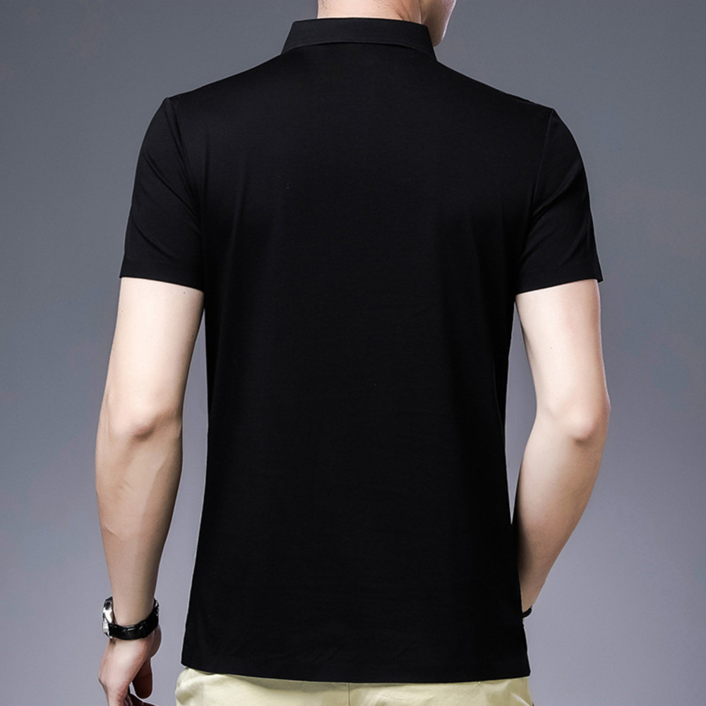Men's Polos Bamboo Fiber Viscose And Cotton Blend Polo Shirt Men Short Sleeve Collar Seamless T-shirt Summer Thin Lightweight Poloshirt 230325