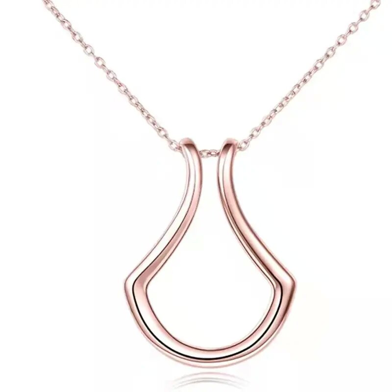 Durable Stainless Steel U-V Design Ring Carrier Necklace Ideal for Special Occasions & Gifting for Women