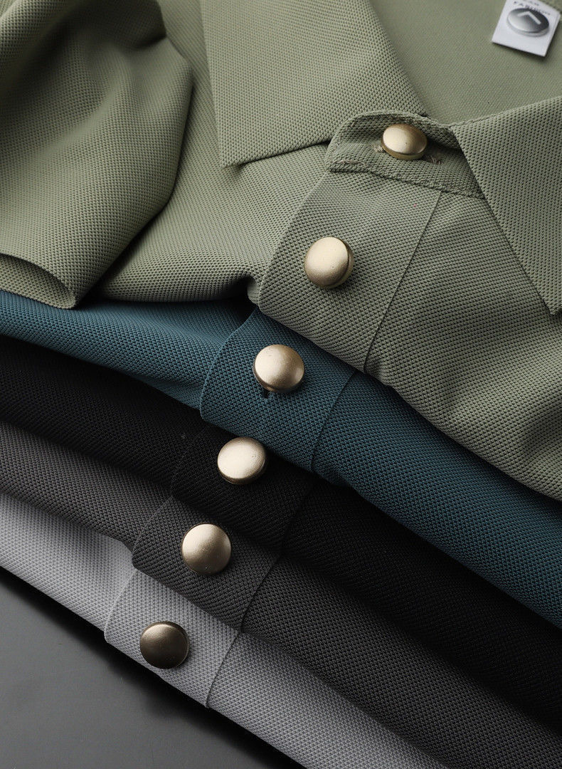 Men's Polos High end solid color ice silk short sleeve polo shirt men's summer Lapel breathable T-shirt Korean casual Paul shirt 230325