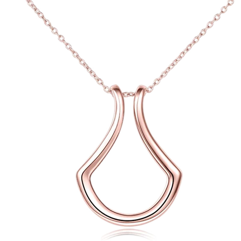 Durable Stainless Steel U-V Design Ring Carrier Necklace Ideal for Special Occasions & Gifting for Women