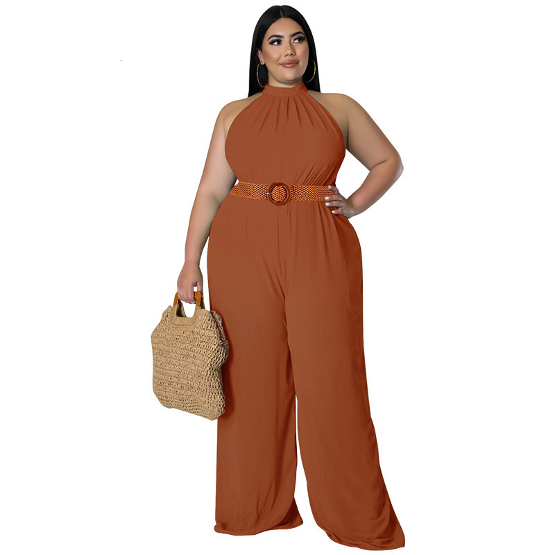 Women's Plus Size Jumpsuits Rompers Fashion Holiday Style Plus Size Casual Jumpsuit Women Straight Trouser Sleevless Sexy Hollow Out Romper Whole