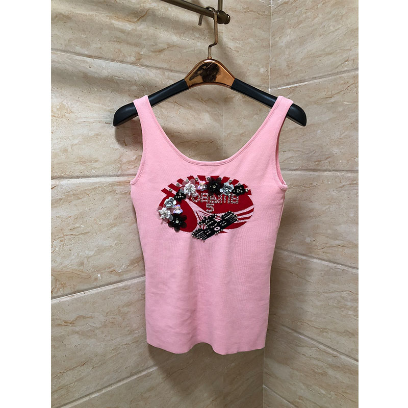2023 Fashion Design Camis Summer Sequin Flower Lady Elegant Round Neck Tops Women's Knitted Sleeveless Casual Sweater Vest, White
2023 Fashion Design Camis Summer Sequin Flower Lady Elegant Round Neck Tops Women's Knitted Sleeveless Casual Sweater Vest, White