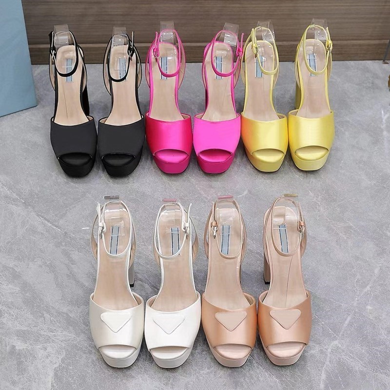 rhinestone sandals Luxury Designers womens platform heel dress shoes Classic Embellished Ankle strap Pumps 10.5CM high Heeled women sandal 35--42