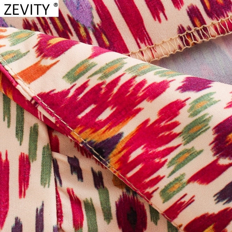 Women's Shorts Zevity Women Totem Floral Print Bermuda Shorts Ladies Chic Side Zipper Bow Tied Casual Shorts Skirts Pantalone Cortos P1231 230325
