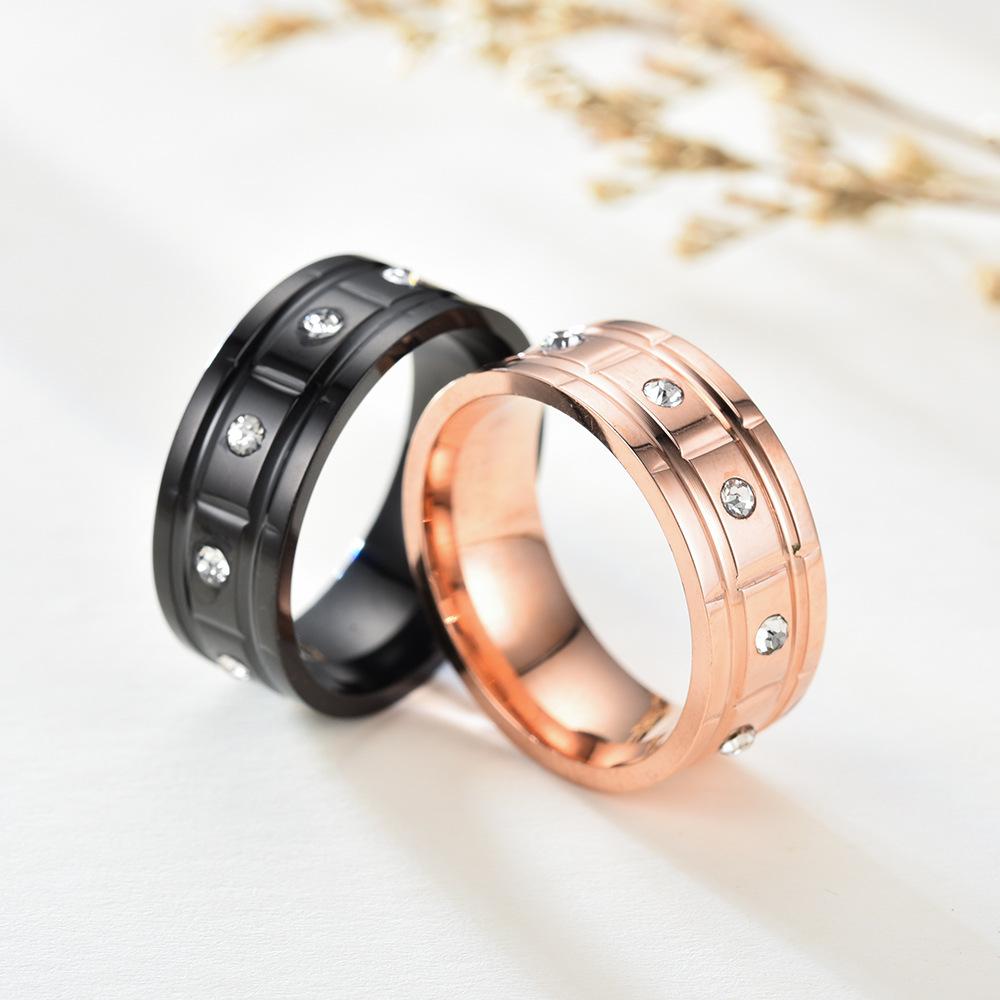 Elegant 18K Real Gold Plated Stainless Steel Band Ring for Men Women Tatinum Steel Austrian Crystal Ring Wedding Jewelry Nice Gift No Fade Color