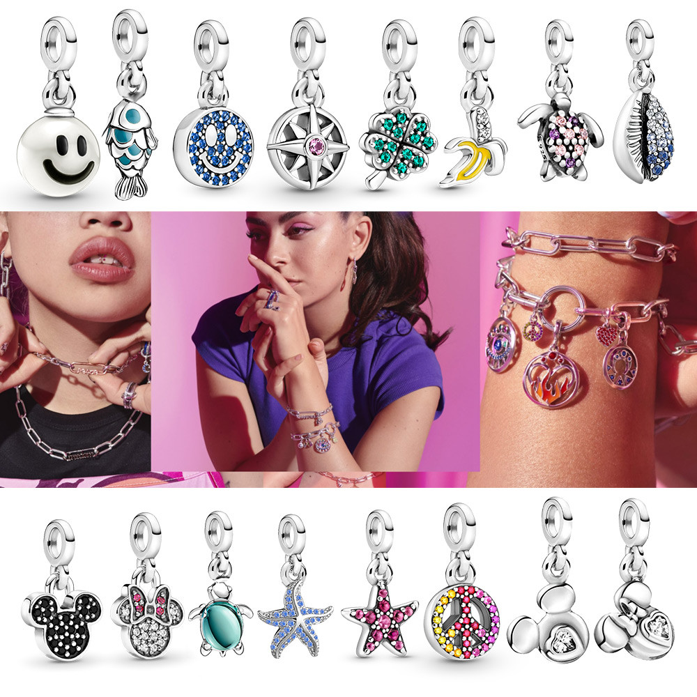 925 Sterling Silver ME Series Charm Jewelry Pendant Is Suitable For S925 Snake Classic DIY Bracelet Women's Fashion Accessories
