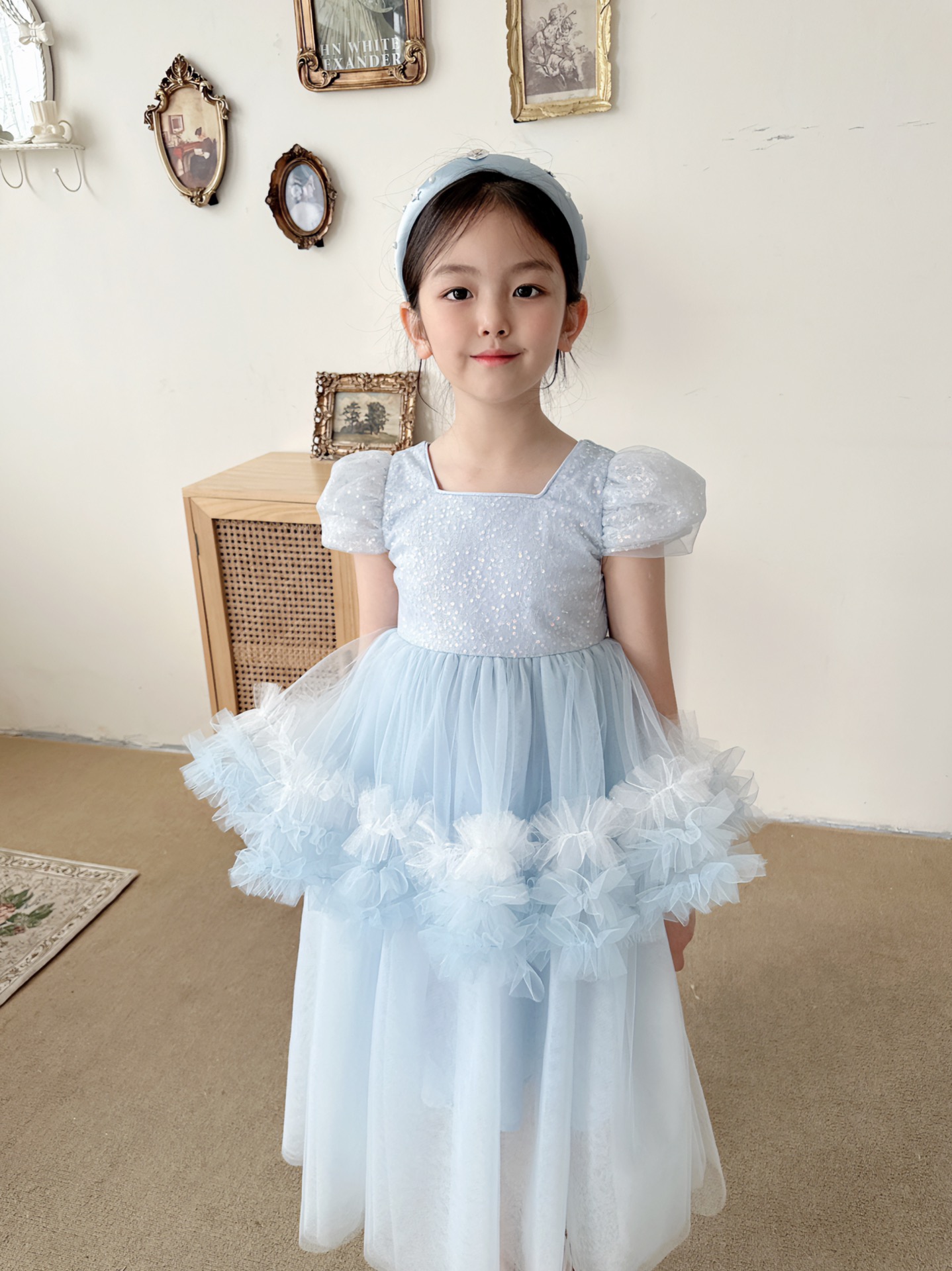 Customized style Kids Girls Lace Wedding dresses childrens formal dresses Fashion summer Princess Dress