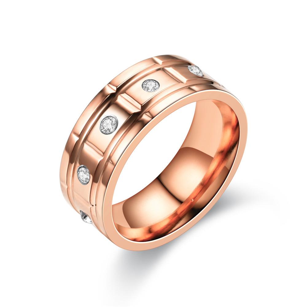 Elegant 18K Real Gold Plated Stainless Steel Band Ring for Men Women Tatinum Steel Austrian Crystal Ring Wedding Jewelry Nice Gift No Fade Color