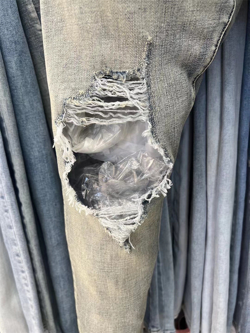 Men's Jeans Slim Skinny Stretch Denim Light Blue Flex Thoughout Jean Ripped Pleat Jean Streetwear Tapered Pant Men Motorcycle Pant Jeans Men 2303