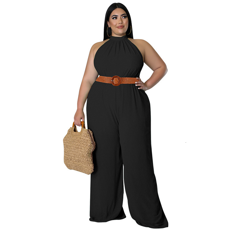 Women's Plus Size Jumpsuits Rompers Fashion Holiday Style Plus Size Casual Jumpsuit Women Straight Trouser Sleevless Sexy Hollow Out Romper Whole
