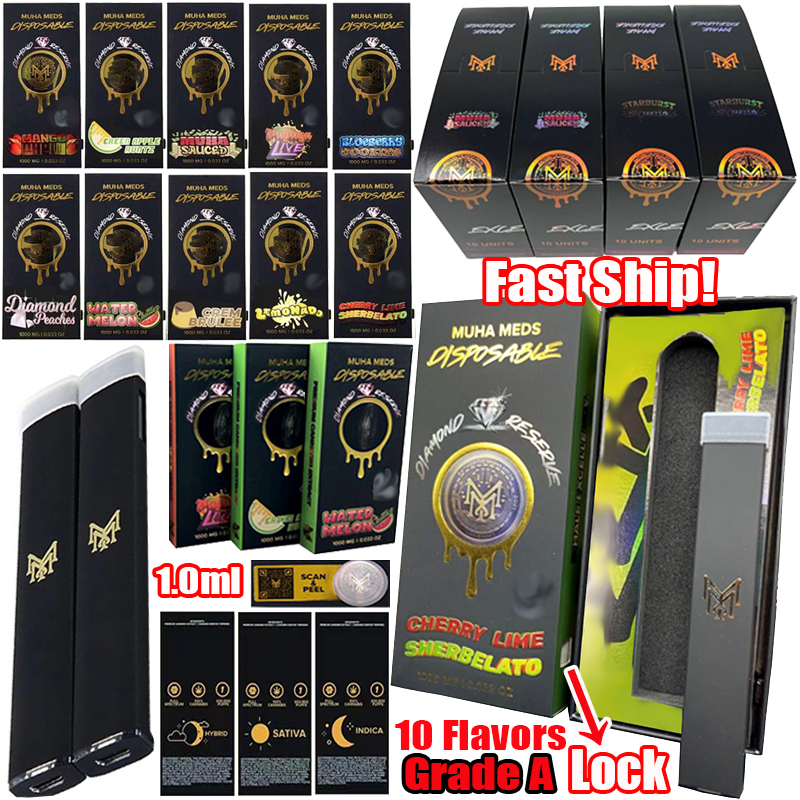Muha Meds Disposable E Cigarettes Diamond Reserve Vape Pen Cartridges 1.0ml Device Pods Rechargeable 10 Flavors Wax Dab 280mAh Bar Vaporizers Empty Pens Packaging
Muha Meds Disposable E Cigarettes Diamond Reserve Vape Pen Cartridges 1.0ml Device Pods Rechargeable 10 Flavors Wax Dab 280mAh Bar Vaporizers Empty Pens Packaging