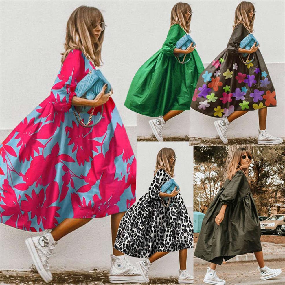 Summer 2021 casual and loose solid color large medium length dress with 5-sleeve printed pompous skirt plus size women' dres292p, Green
Summer 2021 casual and loose solid color large medium length dress with 5-sleeve printed pompous skirt plus size women' dres292p, Green